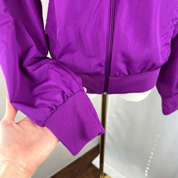 Nike Jacket Womens Medium Purple Full Zip Windbreaker Sporty Retro Vented Y2K - Picture 4 of 12